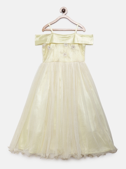 

Rianna Girls Yellow Solid Fit and Flare Dress