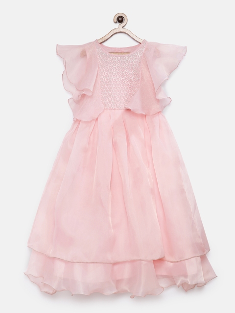 

Rianna Girls Pink Solid Fit and Flare Dress