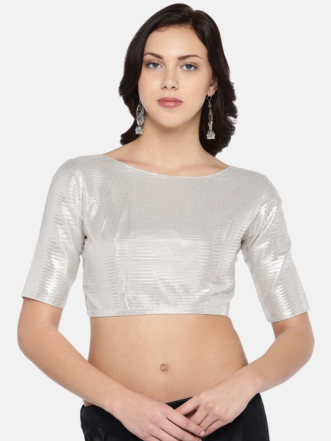 

Studio Shringaar Silver Woven Design Blouse