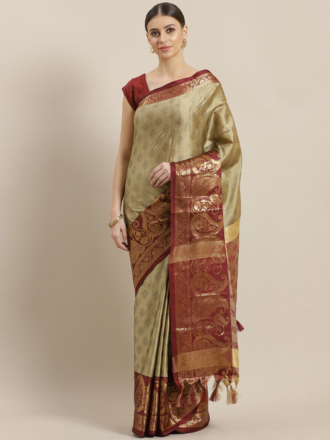 

Mitera Beige Woven Design Saree