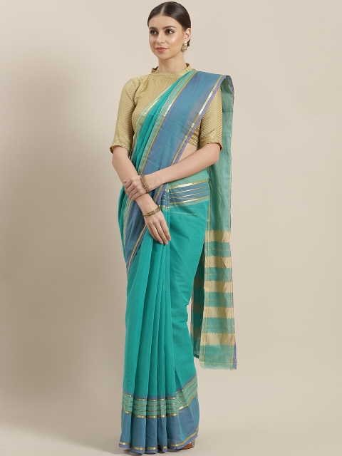

Mitera Green Solid Mangalagiri Saree