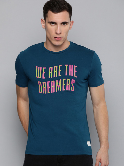 

Denizen From Levis Men Blue Printed Round Neck T-shirt