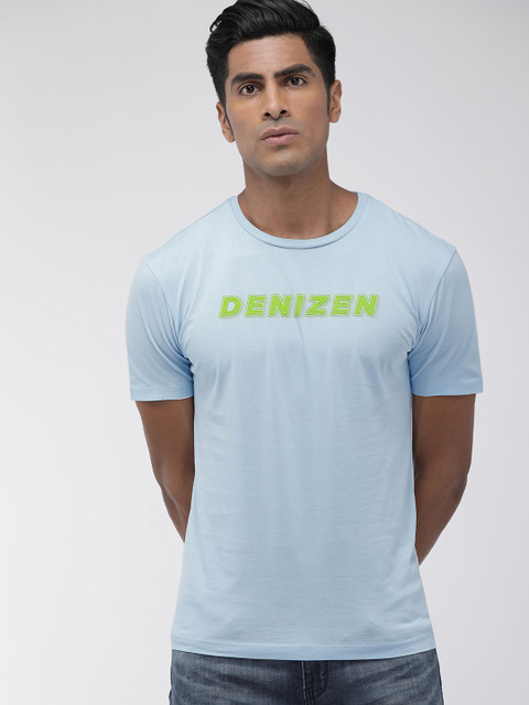 

Denizen From Levis Men Blue Printed Round Neck T-shirt