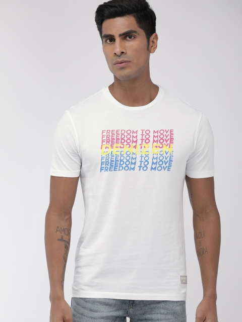 

Denizen From Levis Men White Printed Round Neck T-shirt