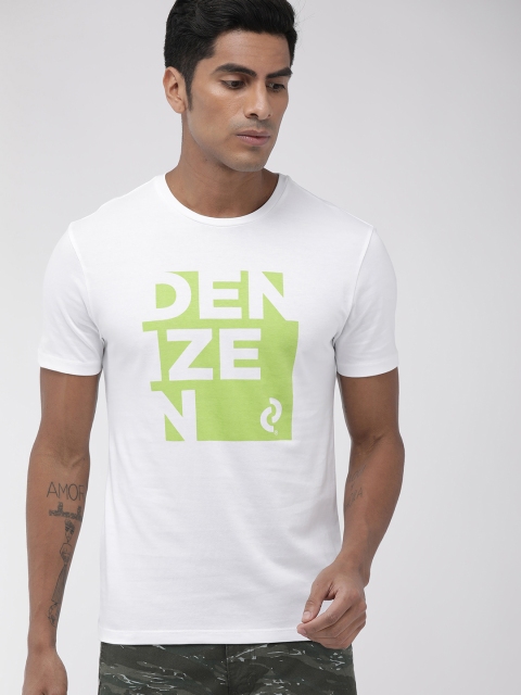 

Denizen From Levis Men White Printed Round Neck T-shirt