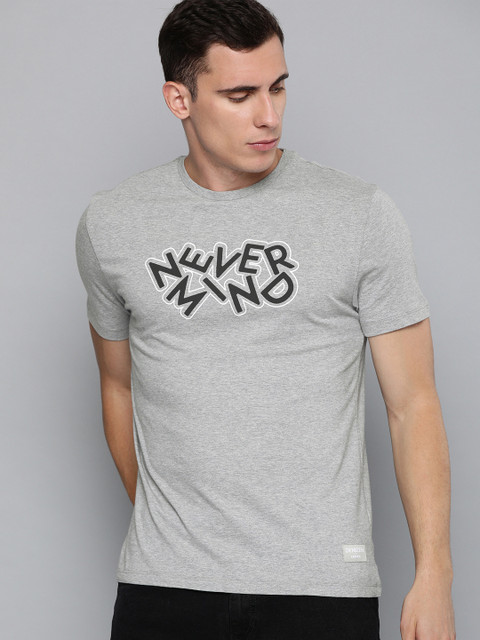 

Denizen From Levis Men Grey Printed Round Neck T-shirt