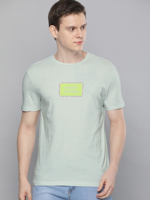 

Denizen From Levis Men Blue Printed Round Neck T-shirt
