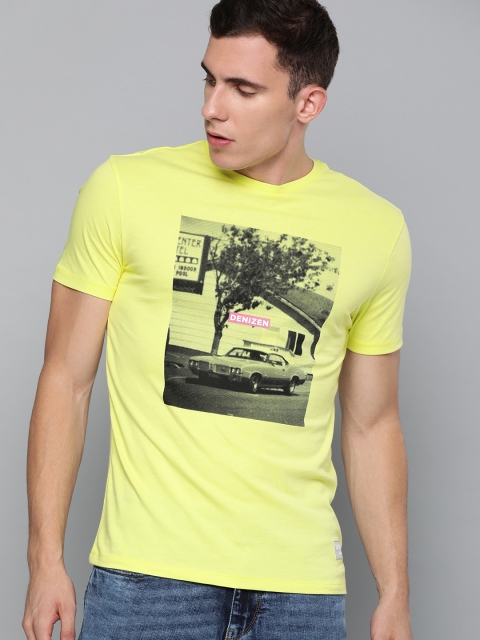 

Denizen From Levis Men Yellow Printed Round Neck T-shirt