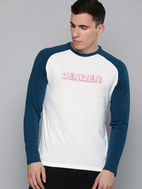 

Denizen From Levis Men White Solid Round Neck T-shirt