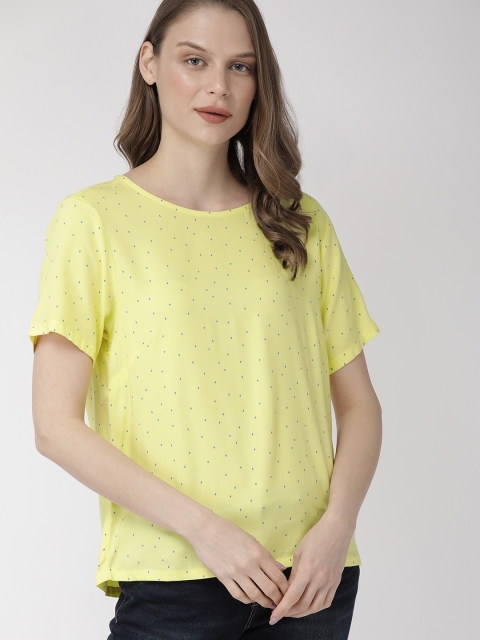 

Denizen From Levis Women Yellow & Blue Printed Top