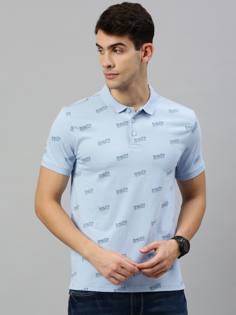 

Denizen From Levis Men Blue Printed Polo Collar T-shirt