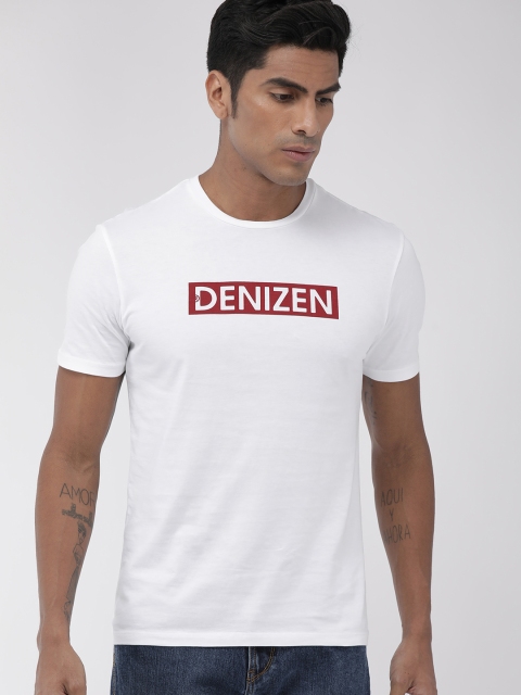 

Denizen From Levis Men White Printed Round Neck T-shirt