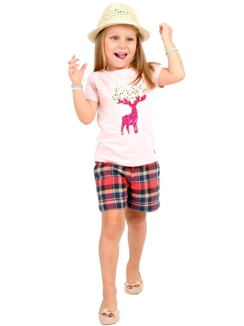 

Cherry Crumble Girls Pink Embellished Top