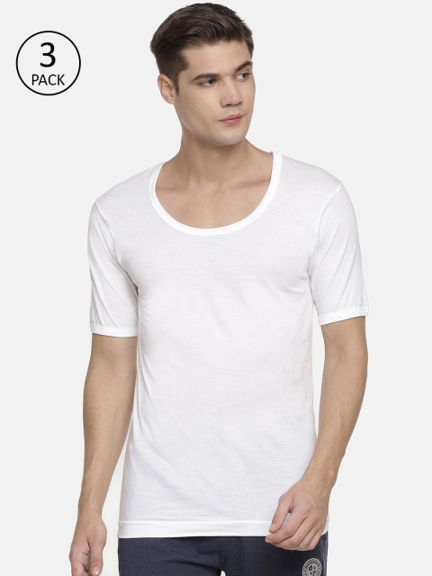 

Macroman M-Series Men Pack of 3 Solid Innerwear Vest M101RNS, White