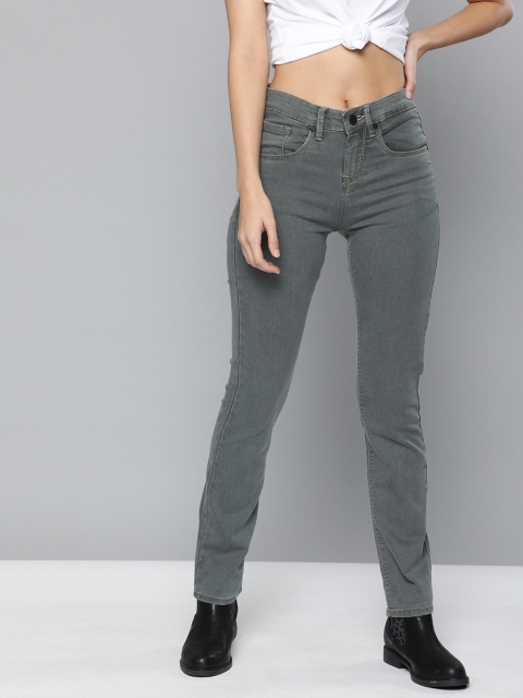 

HERE&NOW Women Grey Slim Fit Mid-Rise Clean Look Stretchable Jeans
