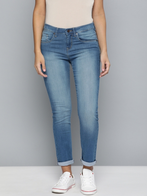 

HERE&NOW Women Blue Slim Fit Mid-Rise Clean Look Stretchable Jeans