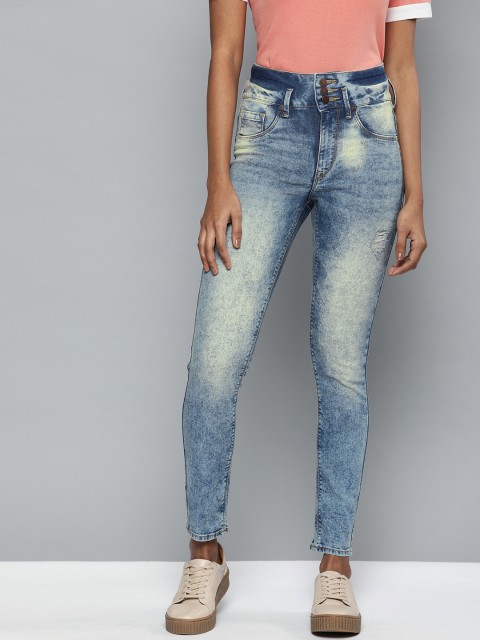

HERE&NOW Women Blue High Rise Skinny Fit Mid-Rise Clean Look Stretchable Jeans