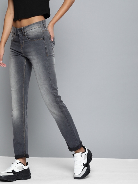

HERE&NOW Women Grey Regular Fit Mid-Rise Clean Look Stretchable Jeans