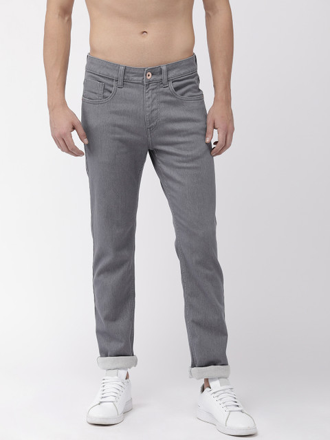 

Flying Machine Men Grey Micheal Slim Tapered Fit Mid-Rise Clean Look Stretchable Jeans