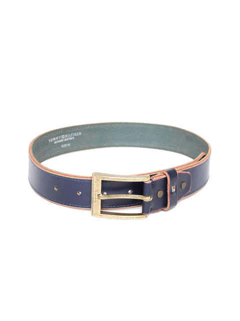 

Tommy Hilfiger Men Navy Leather Belt, Navy blue