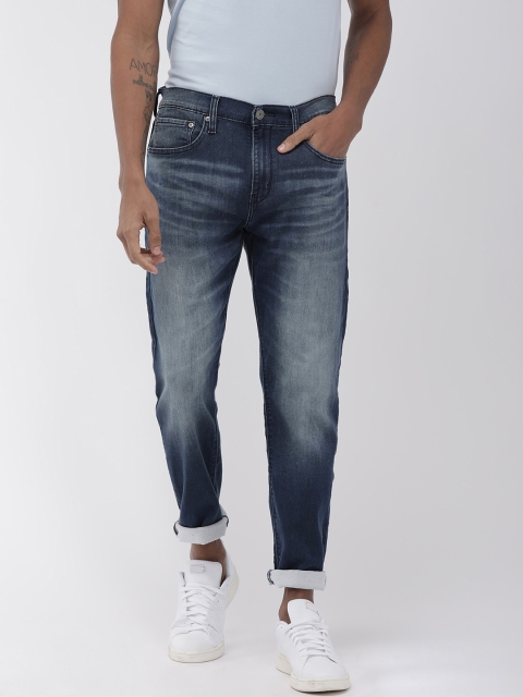 

Denizen From Levis Men Blue 286 Slim Tapered Fit Mid-Rise Clean Look Stretchable Jeans