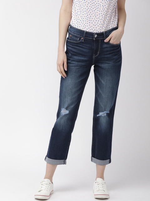 

Denizen From Levis Women Blue Modern Slim Boyfriend Fit Slash Knee Stretchable Jeans