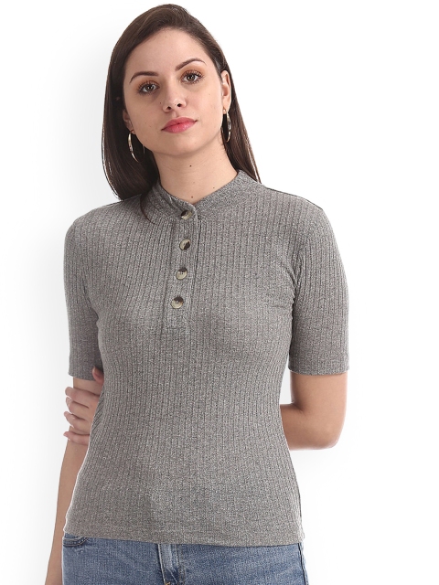 

Sugr Women Grey Solid Top