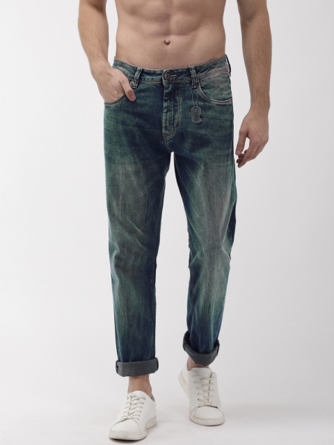 

Flying Machine Men Blue Django Straight Fit Mid-Rise Clean Look Stretchable Jeans