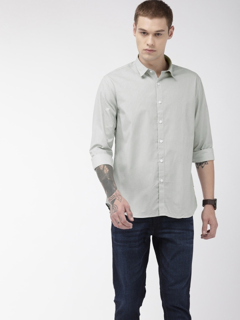 

Flying Machine Men Grey Slim Fit Printed Casual Shirt
