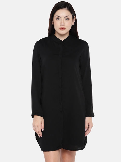

The Label Life Women Black Solid Shirt Dress