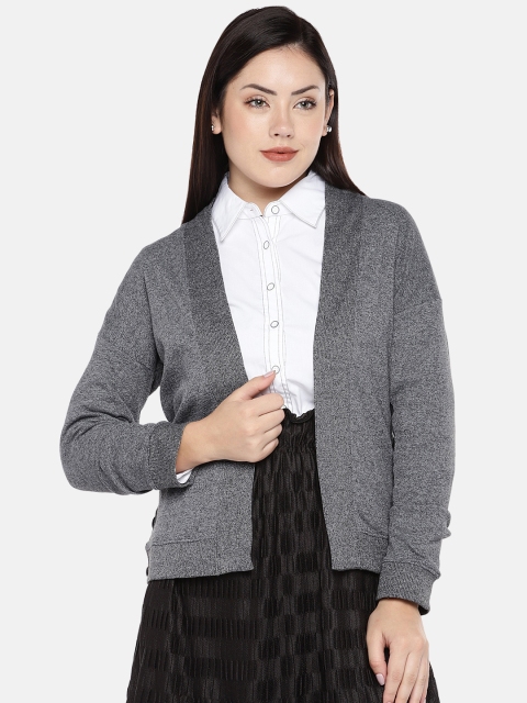 

The Label Life Women Grey Solid Open Front Jacket