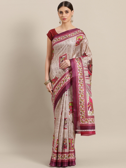 

Ishin Grey & Magenta Printed Saree