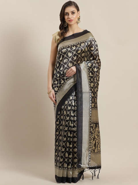 

Ishin Black & Beige Printed Saree