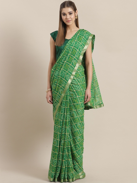 

Saree mall Green & Yellow Printed Bandhani Saree