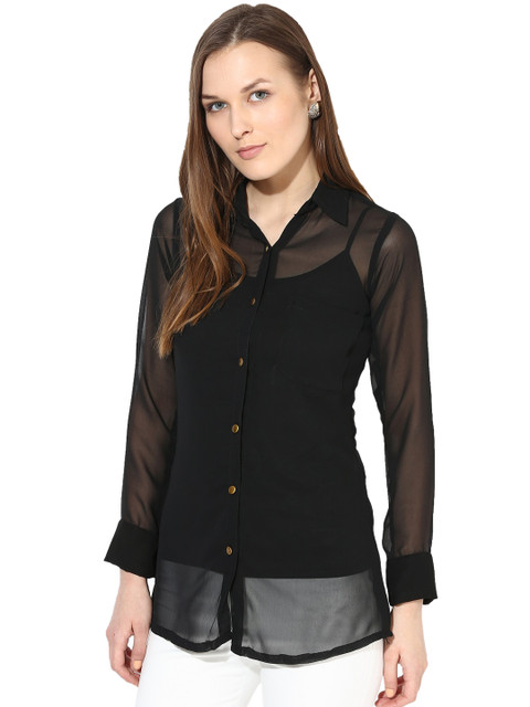 

La Firangi Black Sheer Shirt