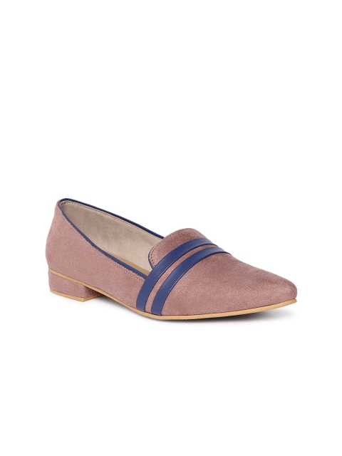 

The Label Life Women Pink Striped Synthetic Suede Ballerinas
