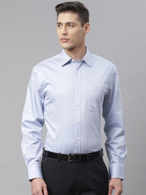 

Marks & Spencer Men Blue Regular Fit Self Design Formal Shirt