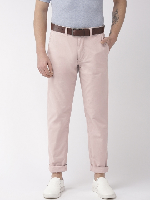 

Marks & Spencer Men Pink Slim Fit Solid Regular Trousers