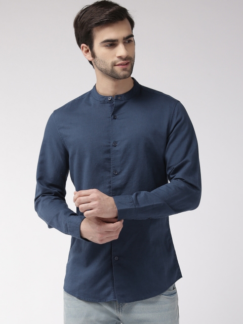 

Marks & Spencer Men Navy Blue Slim Fit Solid Casual Shirt