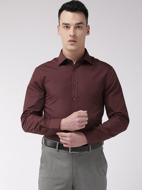 

Marks & Spencer Men Maroon Slim Fit Solid Easy Iron Formal Shirt