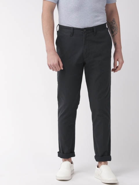 

Marks & Spencer Men Charcoal Grey Tapered Fit Solid Chinos