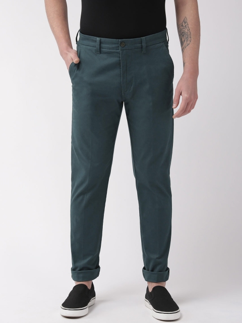 

Marks & Spencer Men Teal Blue Slim Fit Solid Chinos