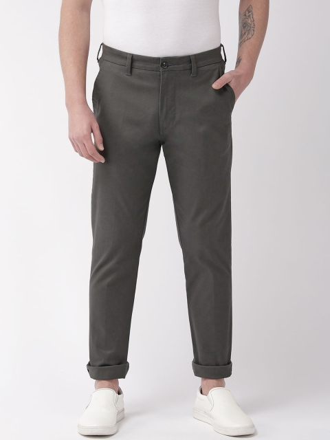 

Marks & Spencer Men Charcoal Grey Slim Fit Solid Regular Trousers