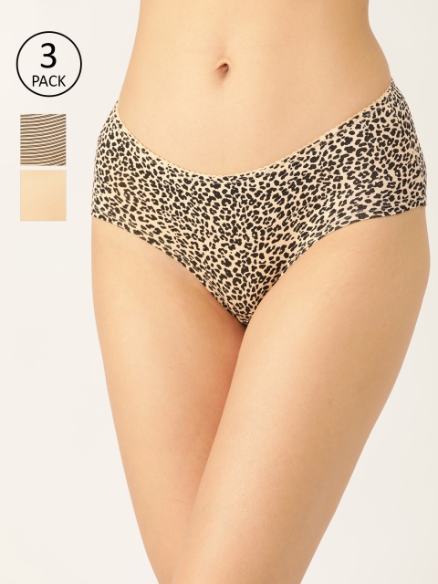 

DressBerry Women Pack of 3 Hipster Briefs DB-BOY-PP3-001, Beige