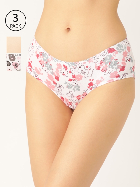 

DressBerry Women Pack of 3 Hipster Briefs DB-BOY-PP3-005, White