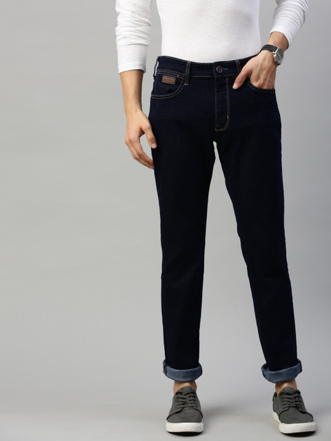 

Wrangler Men Navy Blue Millard Regular Fit Mid-Rise Clean Look Stretchable Jeans