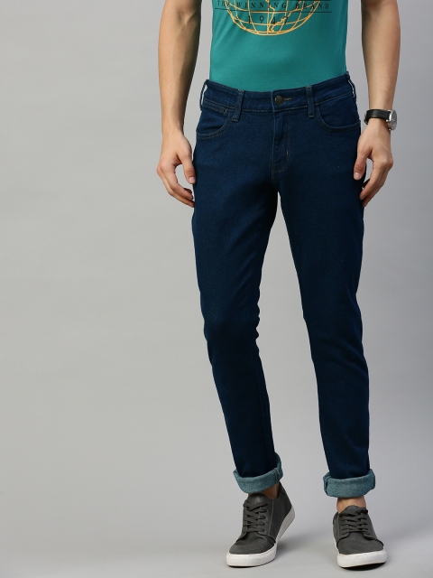 

Wrangler Men Navy Blue Vegas Skinny Fit Low-Rise Clean Look Stretchable Jeans