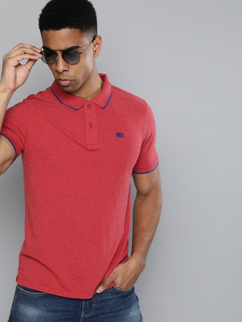

Wrangler Men Red Solid Polo Collar T-shirt
