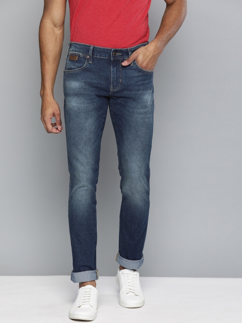 

Wrangler Men Blue Skanders Slim Tapered Fit Low-Rise Clean Look Stretchable Jeans