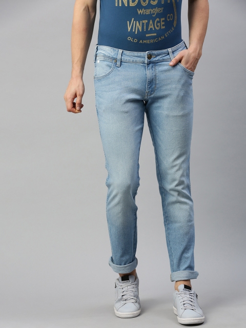 

Wrangler Men Blue Skanders Slim Fit Low-Rise Clean Look Stretchable Jeans